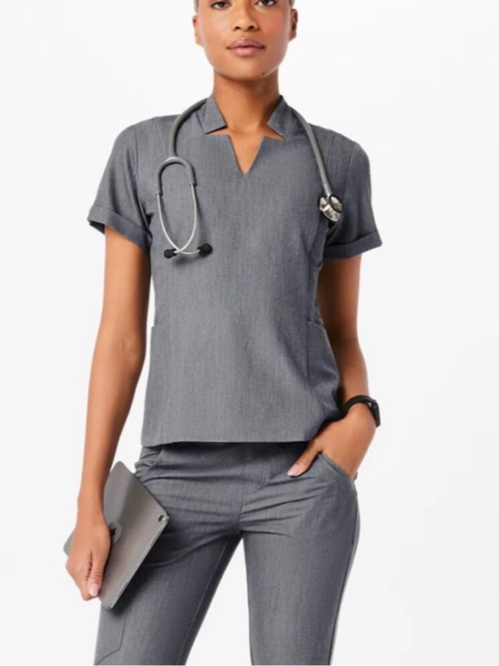 Figs women's Graphite Inala - Slim Scrub Top - S / Graphite